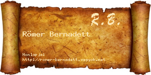 Römer Bernadett névjegykártya